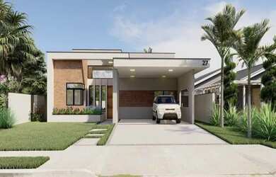 Imagem: A casa em condomínio possui 4 Dormitórios, 4 Banheiros, 4