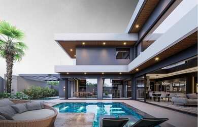 Imagem: A casa em condomínio possui 4 Dormitórios, 5 Banheiros, 2