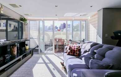 Imagem: O apartamento possui 1 Dormitório, 2 Banheiros, 2 Vagas na