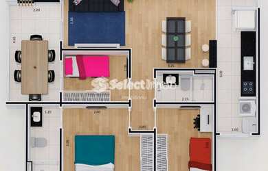 Imagem: O apartamento possui 3 Dormitórios, 1 Banheiro, 2 Vagas na