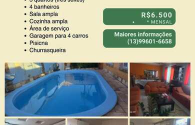 Imagem: A casa possui 4 Dormitórios, 4 Banheiros, 4 Vagas na garagem