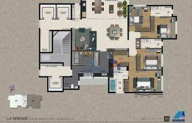 Imagem: O apartamento possui 4 Dormitórios, 4 Banheiros, 4 Vagas na