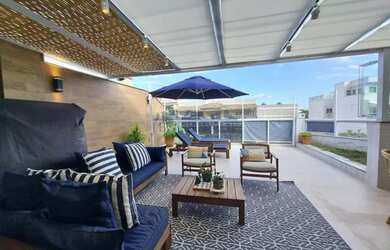 Imagem: O apartamento na cobertura possui 3 Dormitórios, 5 Banheiros