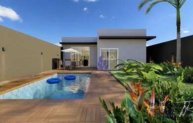 Imagem: A casa possui 3 Dormitórios, 2 Banheiros, 2 Vagas na garagem