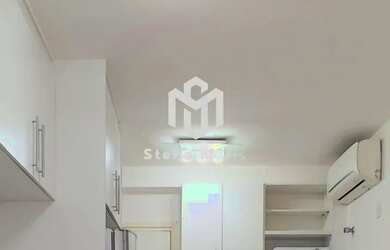 Imagem: O apartamento possui 1 Dormitório, 1 Banheiro, 1 Vaga na garagem