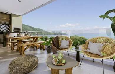 Imagem 4: Praia Grande Ubatuba. Piscina, Churrasqueira, VarandaeVista para o mar