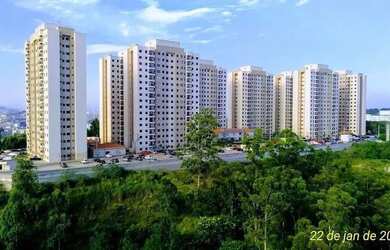 Imagem: O apartamento possui 2 Dormitórios, 1 Banheiro, 1 Vaga na garagem