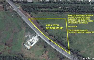 Imagem: O terreno possui 35.338m² de Área e está localizado em Vila