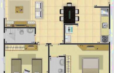 Imagem: O apartamento possui 2 Dormitórios, 2 Banheiros, 1 Vaga na