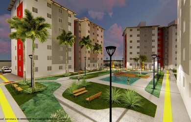 Imagem: O apartamento possui 2 Dormitórios, 1 Banheiro, 1 Vaga na garagem