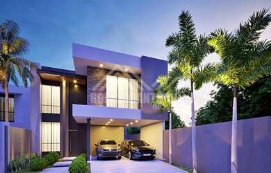 Imagem: A casa possui 4 Dormitórios, 2 Banheiros, 2 Vagas na garagem