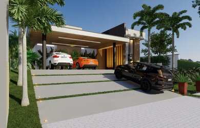 Imagem: A casa em condomínio possui 4 Dormitórios, 5 Banheiros, 3