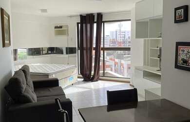 Imagem: O apartamento possui 1 Dormitório, 1 Banheiro, 1 Vaga na garagem