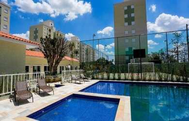 Imagem: O apartamento possui 2 Dormitórios, 1 Banheiro, 1 Vaga na garagem