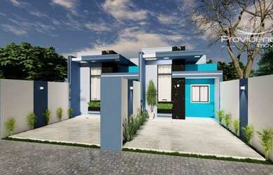 Imagem: A casa possui 3 Dormitórios, 2 Banheiros, 2 Vagas na garagem