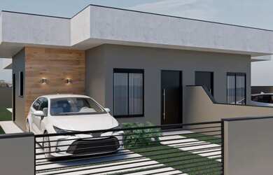 Imagem: A casa possui 2 Dormitórios, 2 Banheiros, 2 Vagas na garagem