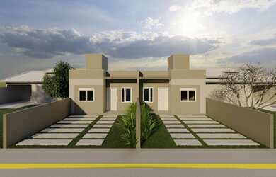 Imagem: A casa possui 2 Dormitórios, 1 Banheiro, 2 Vagas na garagem