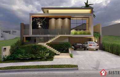 Imagem: A casa em condomínio possui 4 Dormitórios, 5 Banheiros, 2