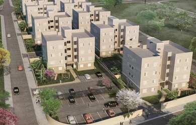 Imagem: O apartamento possui 2 Dormitórios, 1 Banheiro, 1 Vaga na garagem