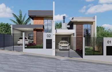 Imagem: A casa possui 2 Dormitórios, 2 Banheiros, 2 Vagas na garagem