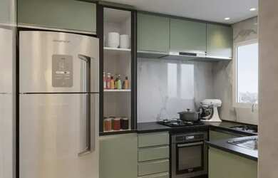 Imagem: O apartamento possui 1 Dormitório, 1 Banheiro, 34m² de Área