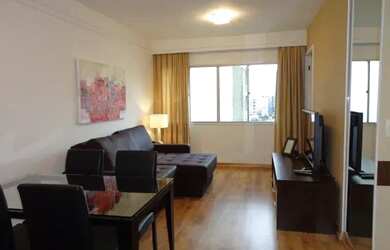 Imagem: O apartamento possui 1 Dormitório, 1 Banheiro, 1 Vaga na garagem