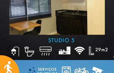 Imagem: O apartamento possui 1 Dormitório, 1 Banheiro, 29m² de Área