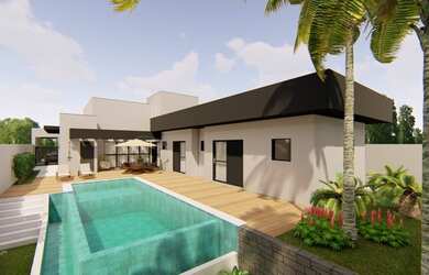 Imagem: A casa possui 3 Dormitórios, 5 Banheiros, 4 Vagas na garagem