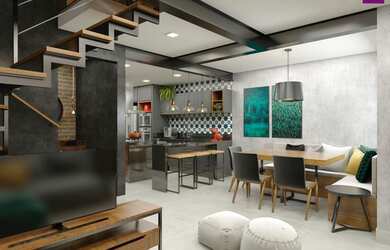 Imagem: A casa possui 3 Dormitórios, 2 Banheiros, 2 Vagas na garagem