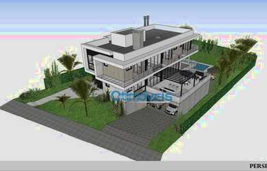 Imagem: A casa em condomínio possui 4 Dormitórios, 5 Banheiros, 4