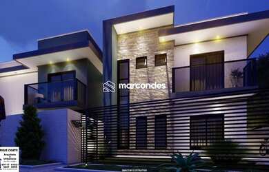 Imagem: A casa possui 3 Dormitórios, 3 Banheiros, 2 Vagas na garagem