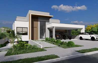 Imagem: A casa possui 4 Dormitórios, 5 Banheiros, 5 Vagas na garagem