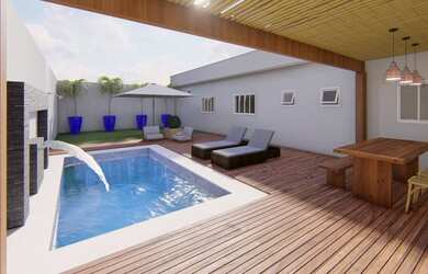 Imagem: A casa possui 3 Dormitórios, 5 Banheiros, 2 Vagas na garagem