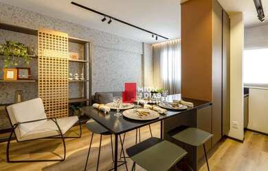 Imagem: O apartamento possui 1 Dormitório, 1 Banheiro, 1 Vaga na garagem