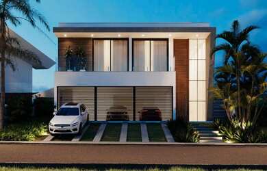 Imagem: A casa possui 4 Dormitórios, 5 Banheiros, 4 Vagas na garagem