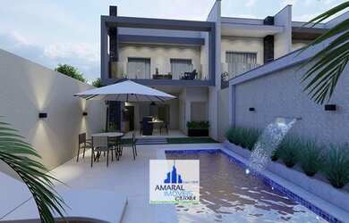 Imagem: A casa possui 3 Dormitórios, 2 Banheiros, 2 Vagas na garagem