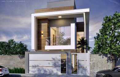 Imagem: A casa possui 3 Dormitórios, 3 Banheiros, 2 Vagas na garagem