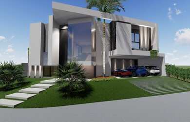 Imagem: A casa em condomínio possui 5 Dormitórios, 5 Banheiros, 5