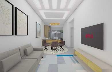 Imagem: A casa possui 3 Dormitórios, 2 Banheiros, 2 Vagas na garagem