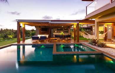 Imagem: A casa em condomínio possui 5 Dormitórios, 5 Banheiros, 4