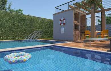 Imagem: O apartamento possui 2 Dormitórios, 1 Banheiro, 1 Vaga na garagem