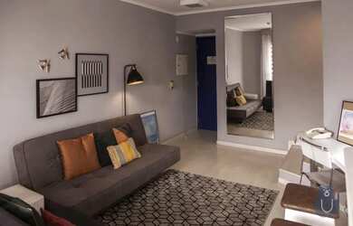 Imagem: O studio possui 1 Dormitório, 1 Banheiro, 1 Vaga na garagem