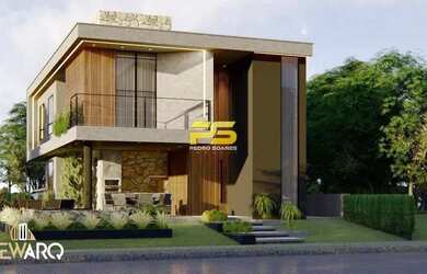 Imagem: A casa em condomínio possui 5 Dormitórios, 5 Banheiros, 2