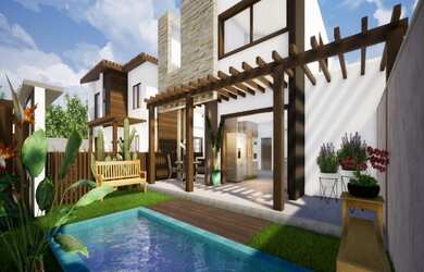 Imagem: A casa em condomínio possui 4 Dormitórios, 1 Banheiro, 1 Vaga