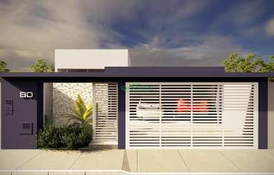 Imagem: A casa possui 3 Dormitórios, 2 Banheiros, 2 Vagas na garagem