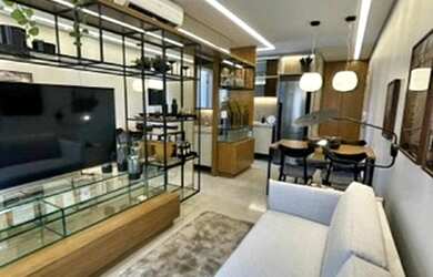 Imagem: O apartamento possui 1 Dormitório, 1 Banheiro, 1 Vaga na garagem