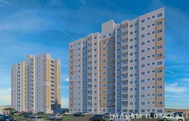 Imagem: O apartamento possui 2 Dormitórios, 1 Banheiro, 1 Vaga na garagem