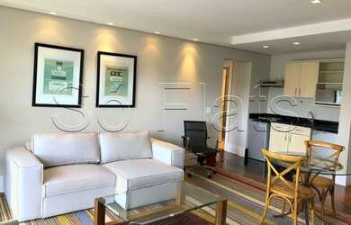 Imagem 4: Flat com mobília refinada e para locação em Pinheiros totalmente mobiliado. Consulte-nos