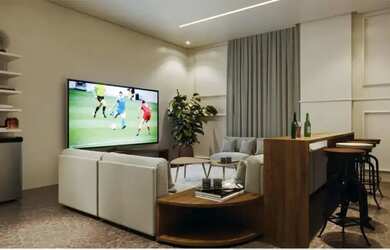 Imagem: O apartamento possui 2 Dormitórios, 1 Banheiro, 1 Vaga na garagem