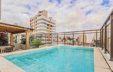 Imagem: O apartamento na cobertura possui 3 Dormitórios, 5 Banheiros